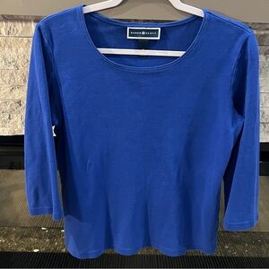 Karen‎ Scott Size Medium blue 3/4 sleeve cotton top